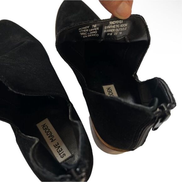 Steve Madden Ankle Bootie Size 7M Black Suede The Lancaster - Picture 4 of 8